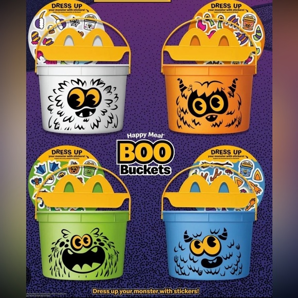 🎃2024 McDONALD'S Halloween Pail Boo Toy Buckets HAPPY MEAL Set Of 2 - Picture 3 of 8